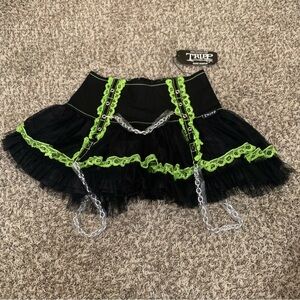 Tripp NYC Black and Lime Skirt Size XS NWT